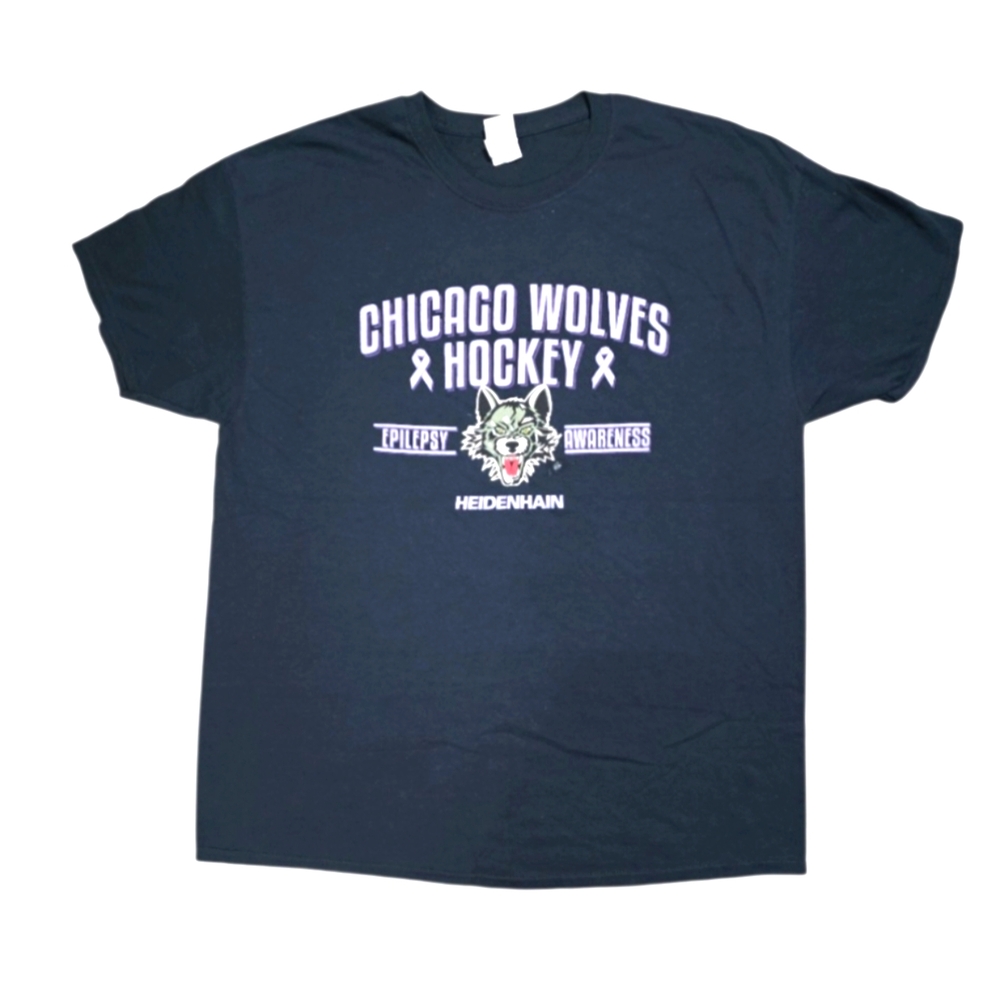 Chicago Wolves American Hockey League BLACK Short Sleeve T-Shirt Mens Size XL